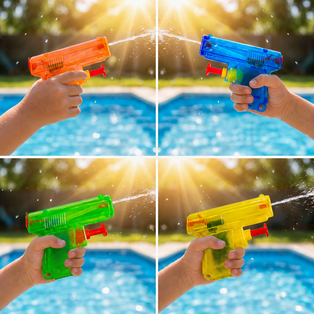 4-Pack Mini Water Guns — Assorted Colors